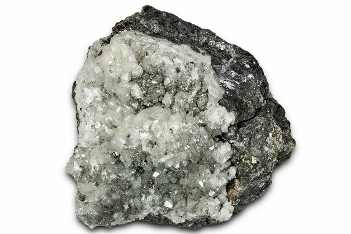 Lustrous Calcite Crystals and Pyrite on Sphalerite - Mexico #330547